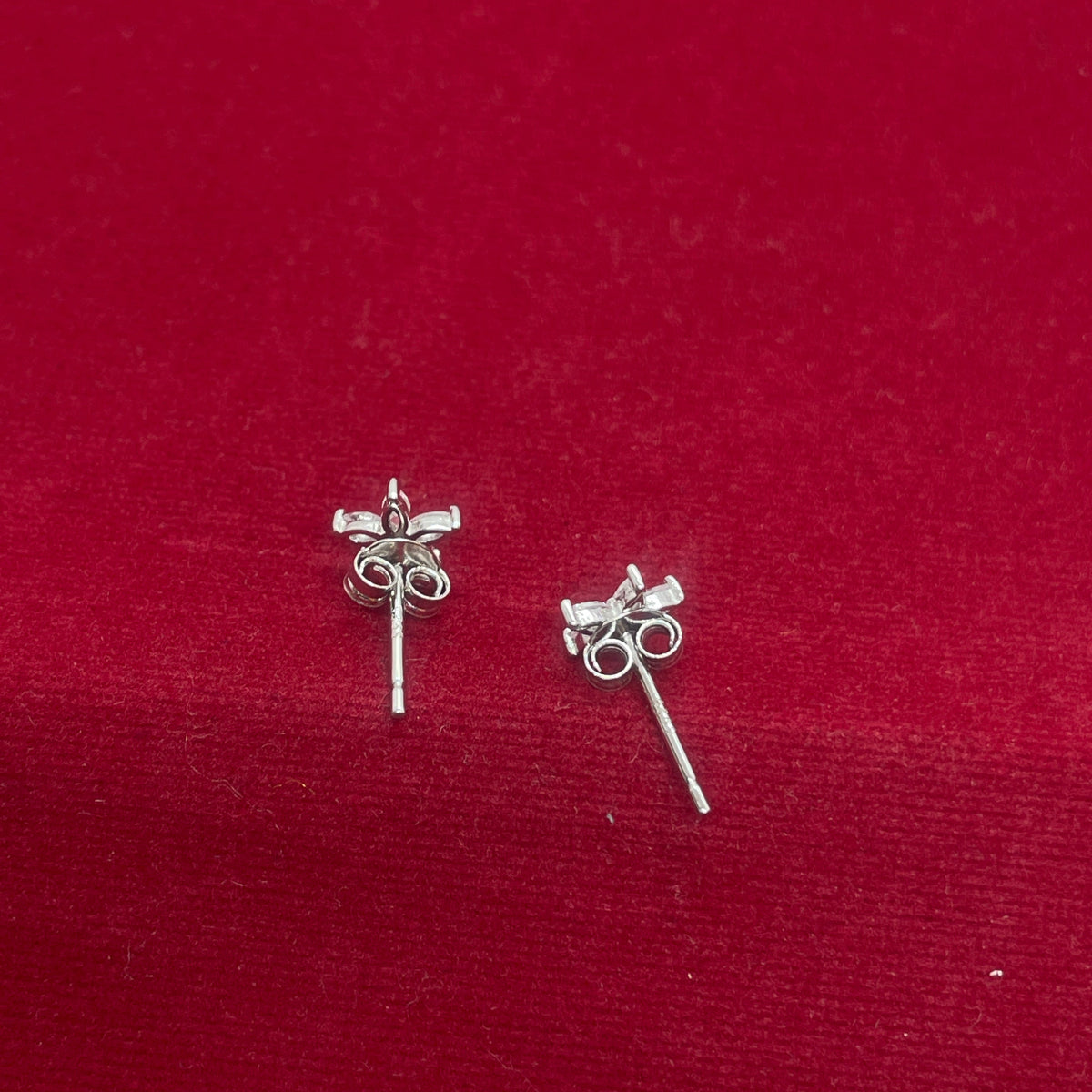 92.5 Sterling Silver Marquise CZ Flower Stud