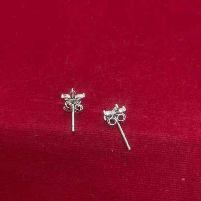 92.5 Sterling Silver Marquise CZ Flower Stud
