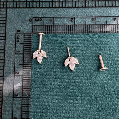 92.5 Silver Three Leaf Dainty Bugadi Pair