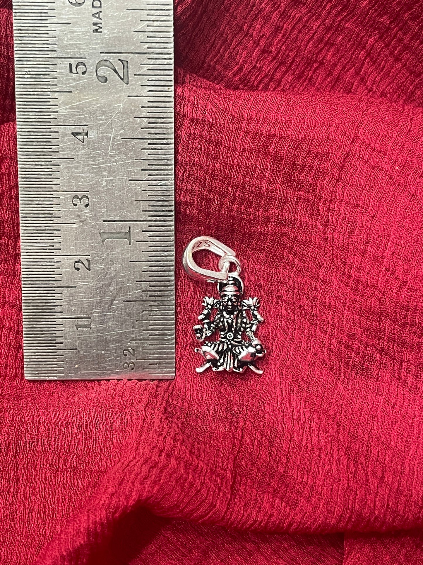 92.5 Silver Oxidised Lakshmi Devi Design Pendant for Women – Antique Temple Style