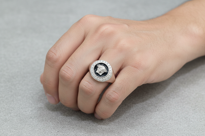 92.5 Silver Versace Style Men’s Ring Size 18 | Stylish Premium Pattern Design | Elegant Fashion Jewellery