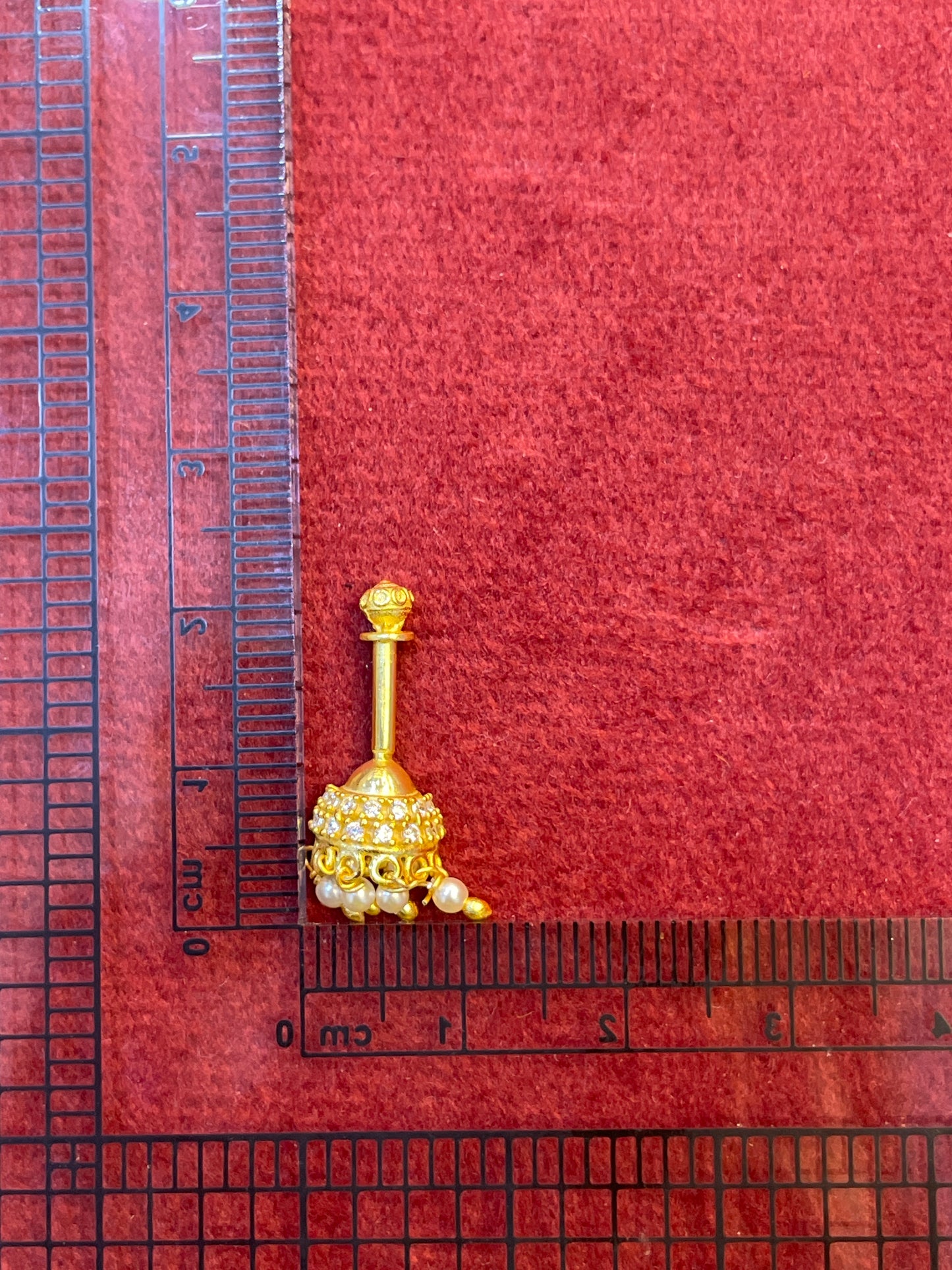 92.5 Silver Gold Plated CZ Jhumki Bugadi Pair for Women | Stone Studded Helix Earrings | Elegant