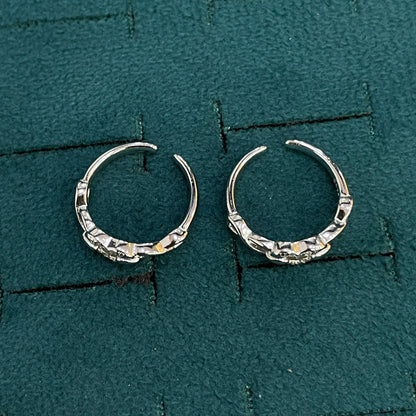 92.5 Sterling Silver CZ Infinity Heart Open Toe Rings for Women — Pair