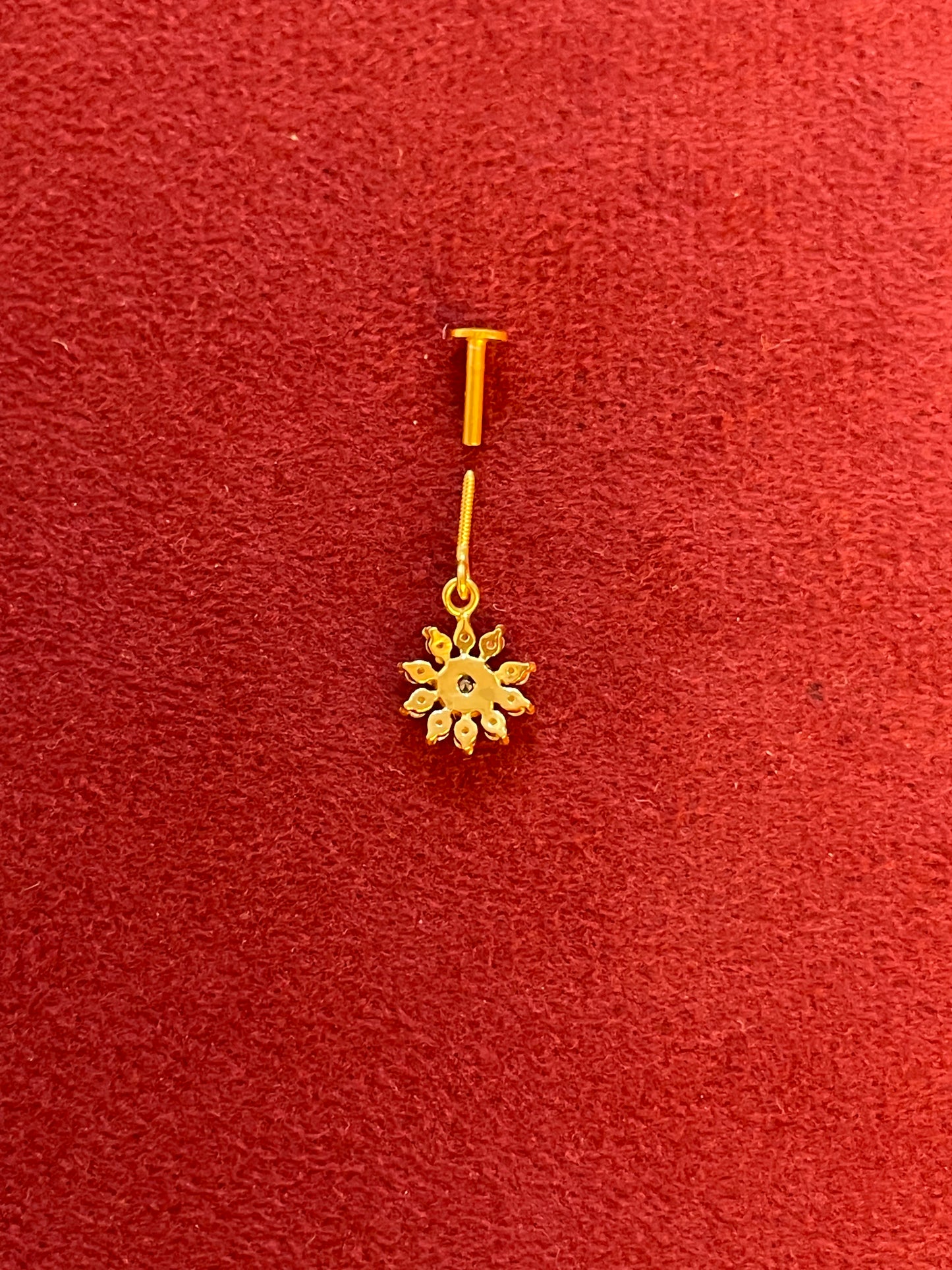 92.5 Silver Gold Plated Flower Drop Bugadi Pair | Stylish Hanging Floral Design | Jewellery