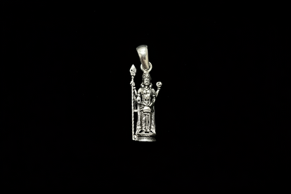 92.5 Silver Oxidised Subramanya Swamy Pendant for Men & Women | Murugan Temple Design | Daily Wear Jewellery