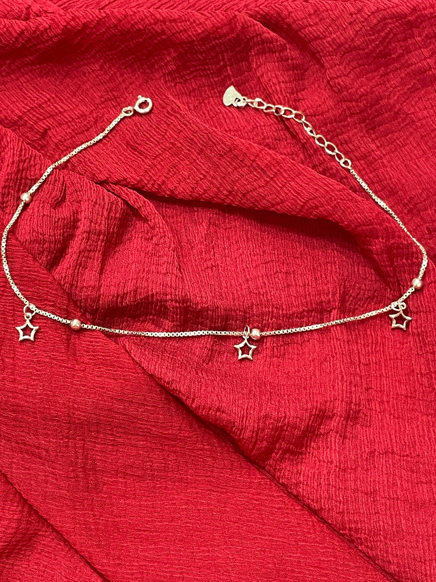 92.5 Silver Classy Star Anklets | Elegant Celestial Design | Jewellery