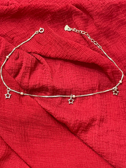 92.5 Silver Classy Star Anklets | Elegant Celestial Design | Jewellery