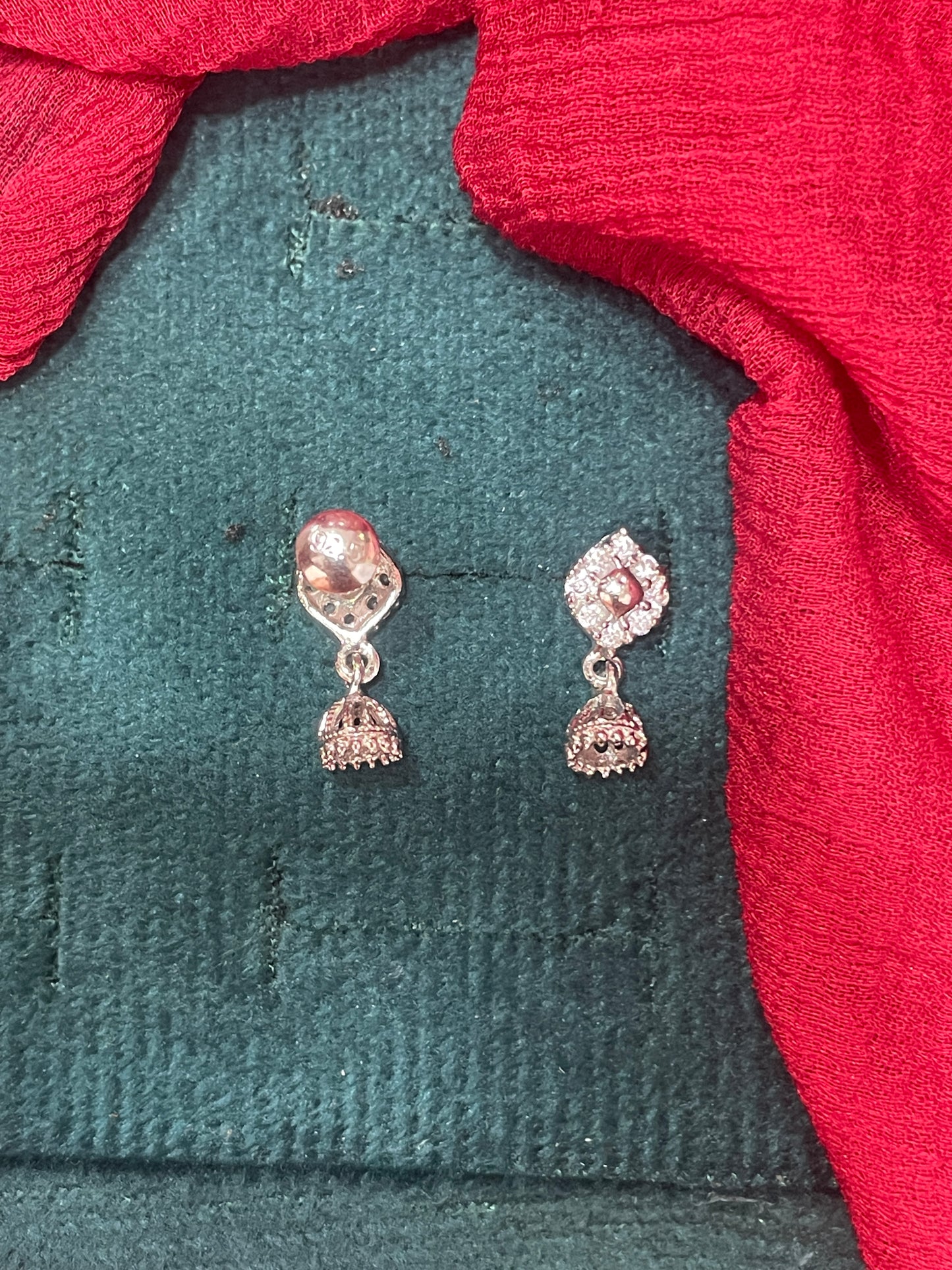 92.5 silver classy minimal jhumkas