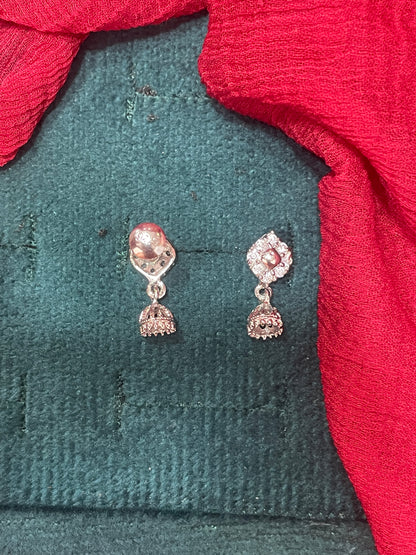 92.5 silver classy minimal jhumkas