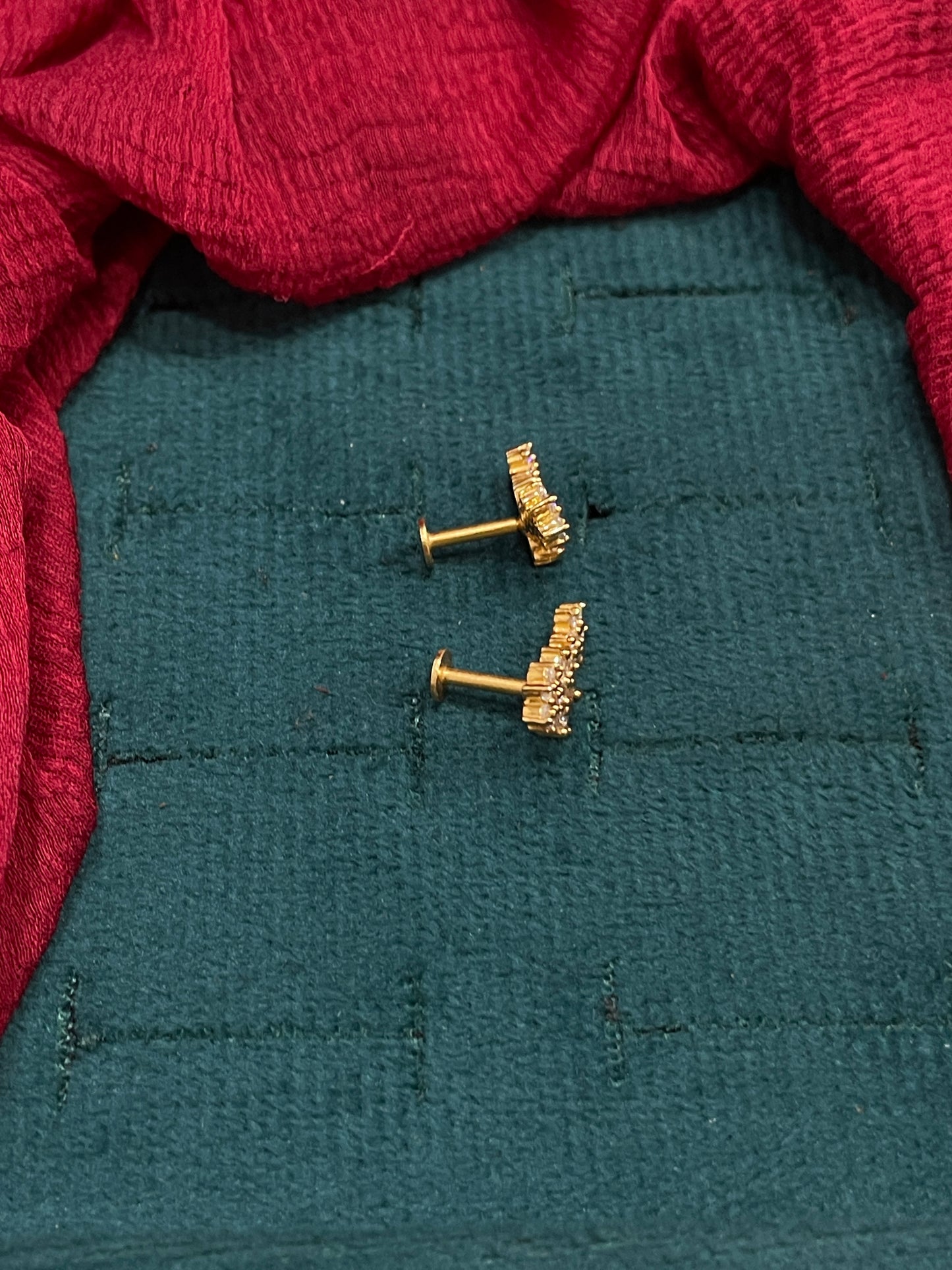 925 Silver Gold Plated Flower Studs