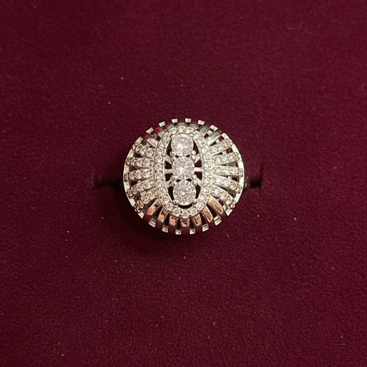 Decorative button on a textured fabric background