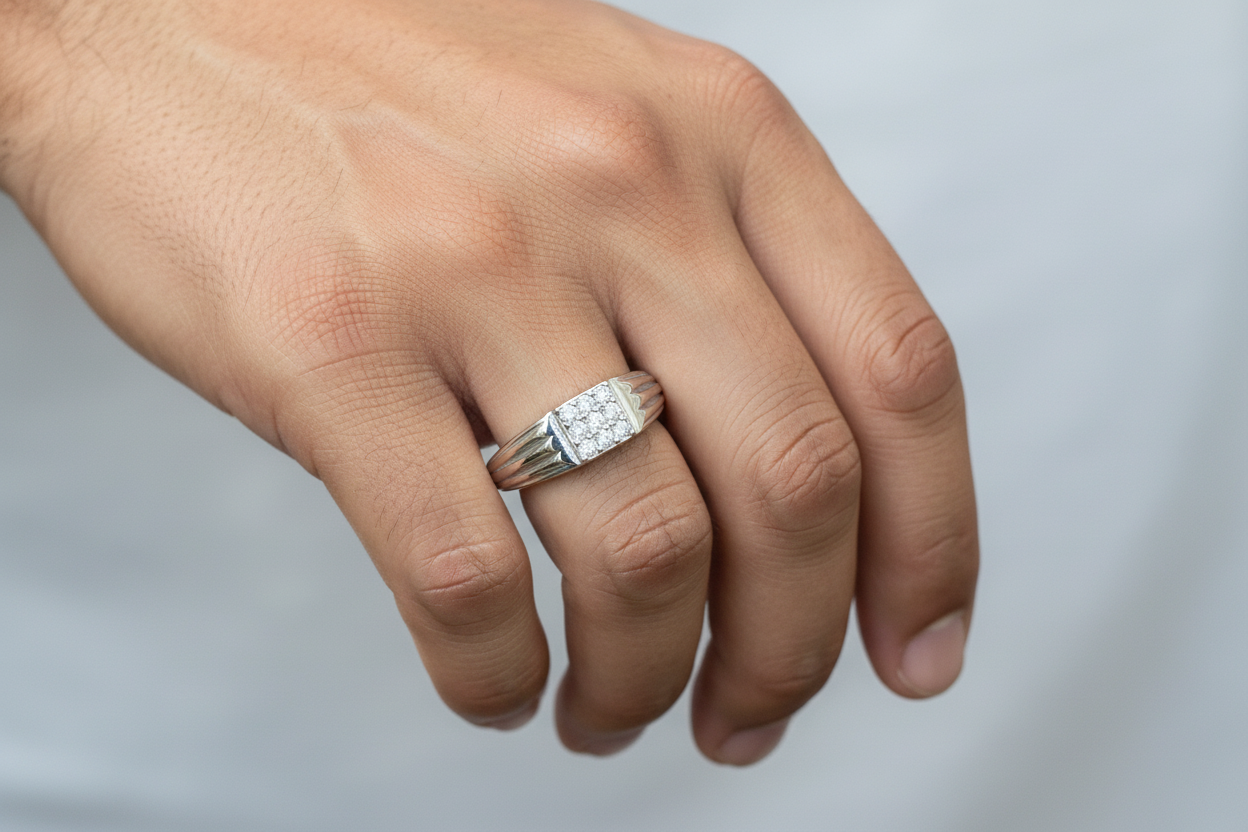 92.5 Silver Men’s Ring Size 24 | Stylish Premium Finish | Elegant Jewellery