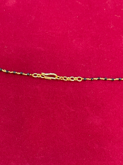 925 Silver Gold Plated Black Diamond Chain for Women