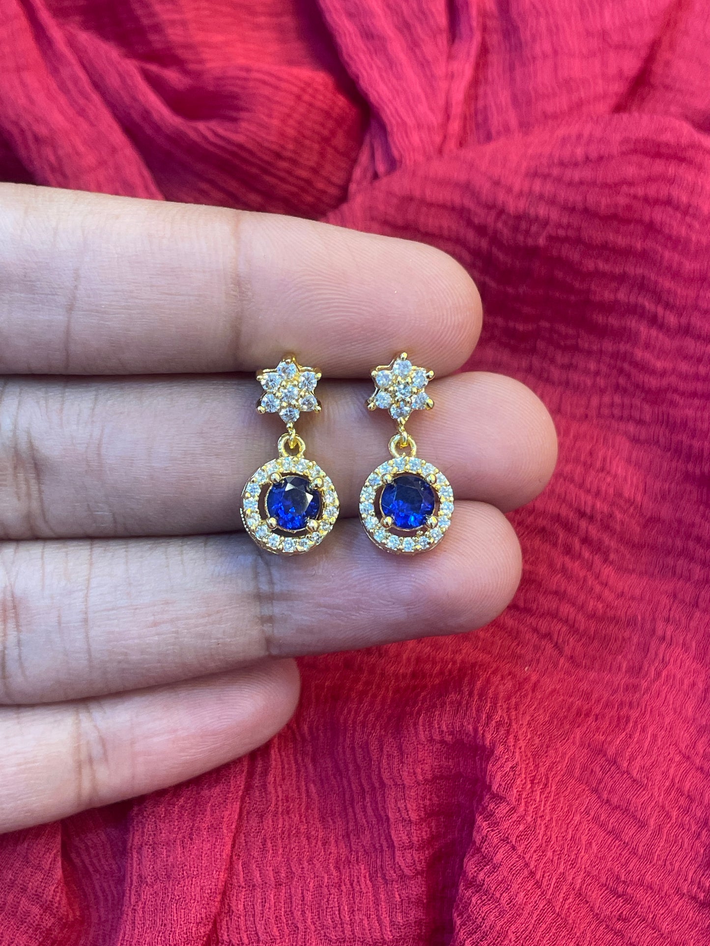 92.5 Silver Gold Plated Star Earrings for Women | Stylish Celestial Design | Elegant Jewellery