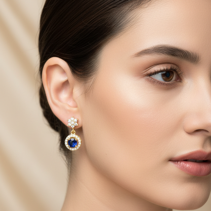 92.5 Silver Gold Plated Star Earrings for Women | Stylish Celestial Design | Elegant Jewellery