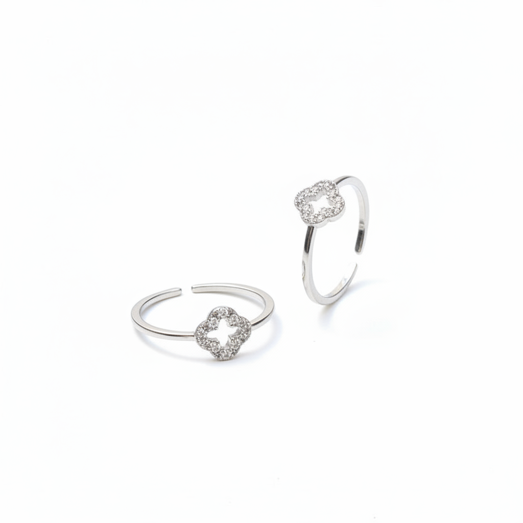 92.5 Silver Toe Rings for Women | Halo Design | Traditional Jewellery