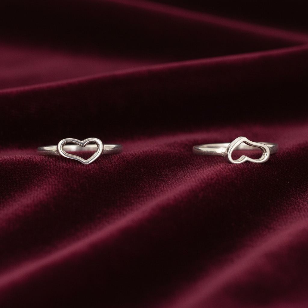 92.5 Silver Heart Toerings