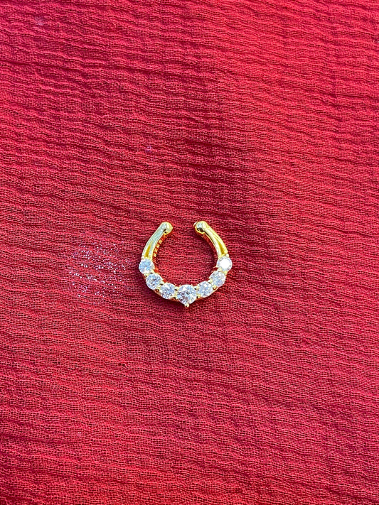 92.5 silver classy stylish gold plated septum