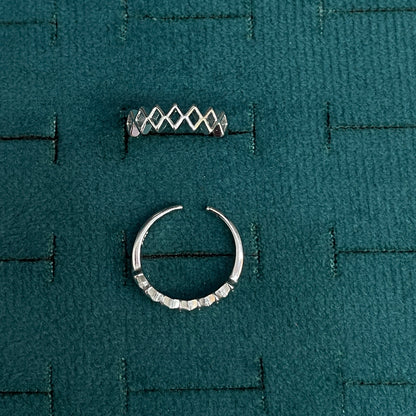 92.5 Silver Diamond Frame Toe Rings