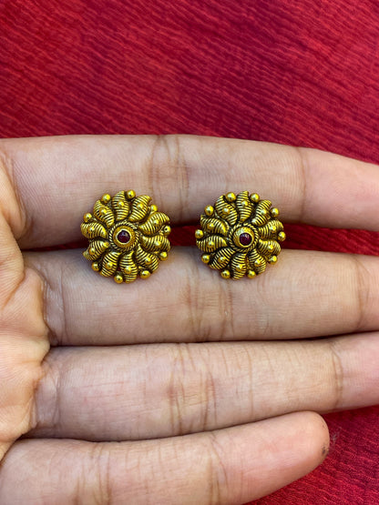 92.5 Silver Gold Plated Temple Earrings for Women | Traditional South Indian Jewellery | Festive Wear