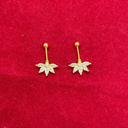 925 Silver Gold-Plated Half Flower Bugadi Pair