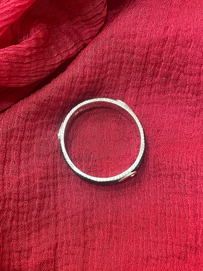 92.5 Silver Black Thread Heart Ring for Men | Fiber Design | Stylish Modern Jewellery