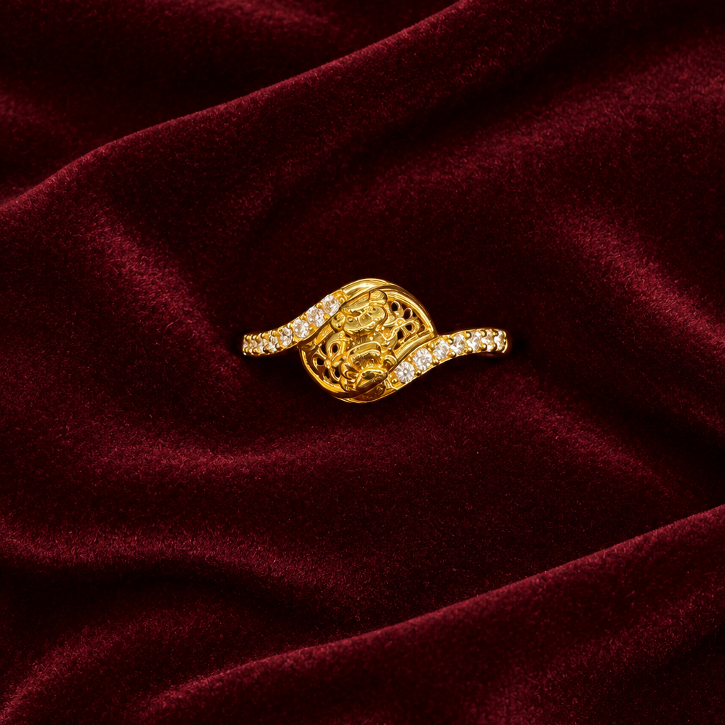 92.5 Silver Gold Plated White CZ Filigree Knot Ring for Women