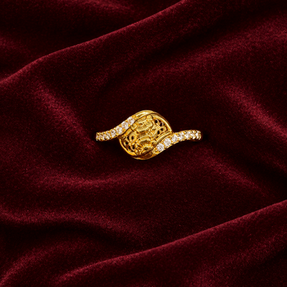 92.5 Silver Gold Plated White CZ Filigree Knot Ring for Women