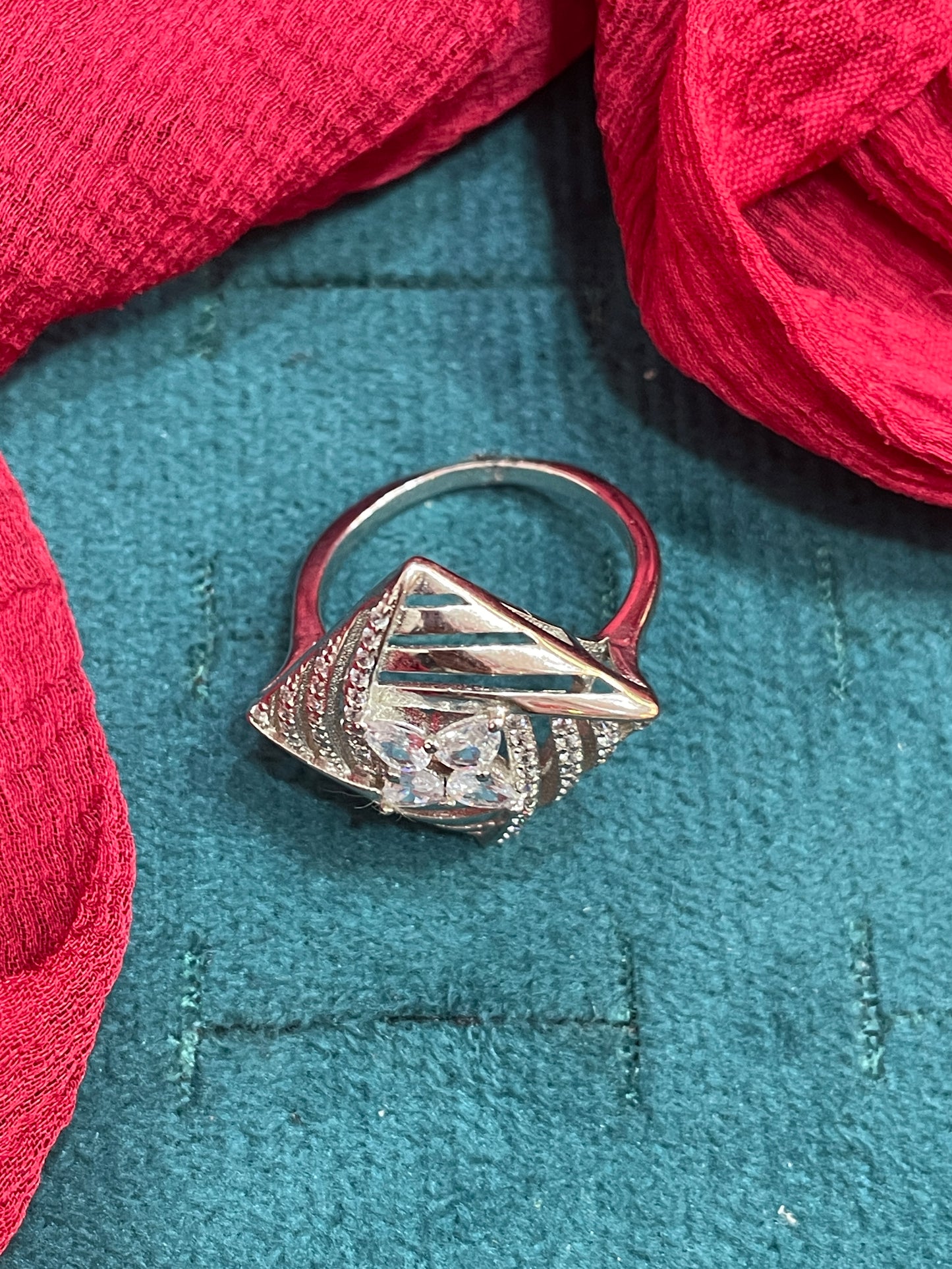 92.5 Silver Stylish Classy Ring for Women Size 15 | Elegant Premium Design | Modern Jewellery