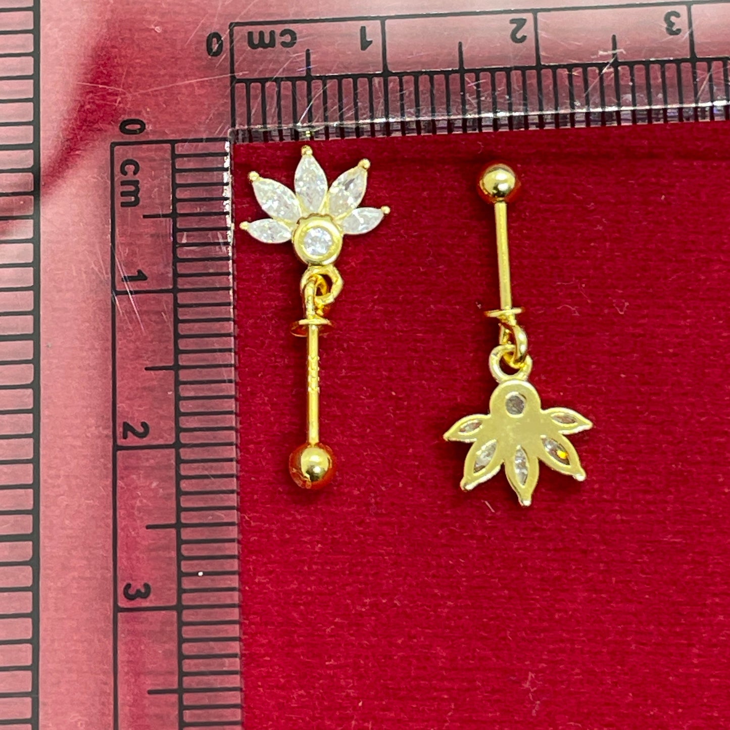 925 Silver Gold-Plated Petal Dangler Bugadi Pair