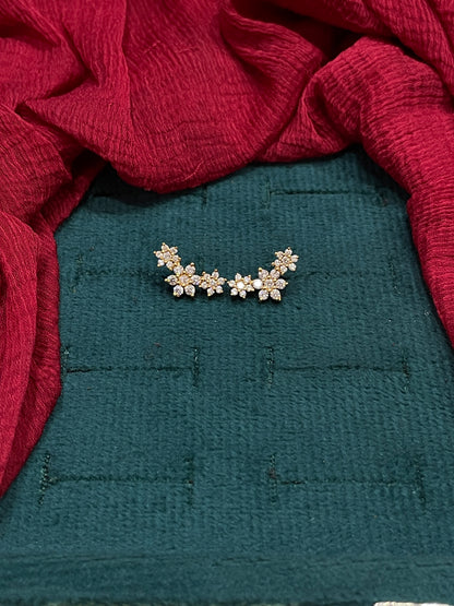 925 Silver Gold Plated Flower Studs