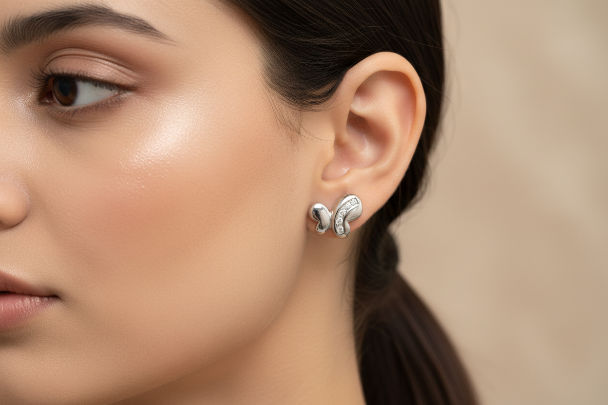 92.5 Silver Elegant Simple Earrings for Women | Stylish Minimal Design | Everyday Wear Jewellery