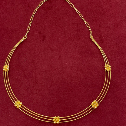925 Silver Gold-Plated Flower Blossom Necklace