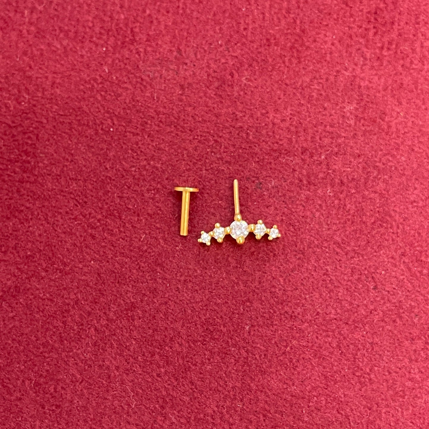 925 Silver Gold Plated Five Stone Bugadi - Pair