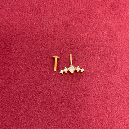 925 Silver Gold Plated Five Stone Bugadi - Pair