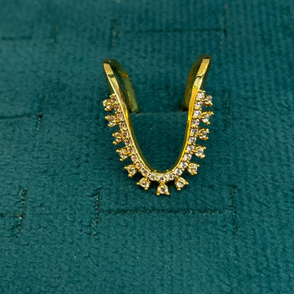 92.5 Silver Gold Plated White CZ Vanki Ring for Women