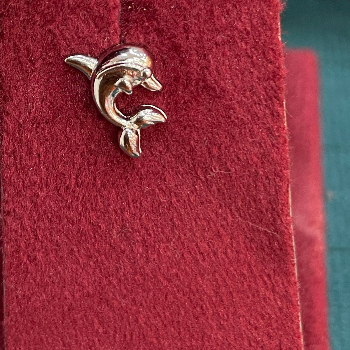 92.5 Sterling Silver Jumping Dolphin Stud Earrings for Women pair