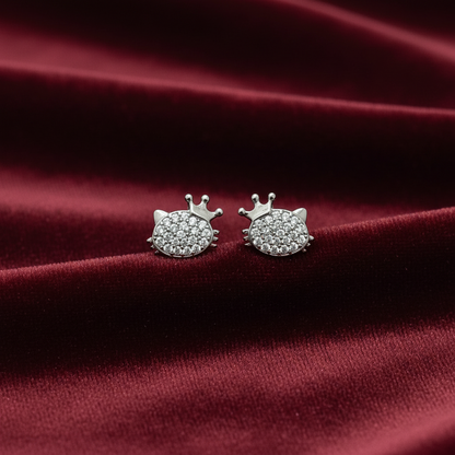 92.5 Silver Cat Earrings for Women | Cute Animal Design | Stylish Jewellery