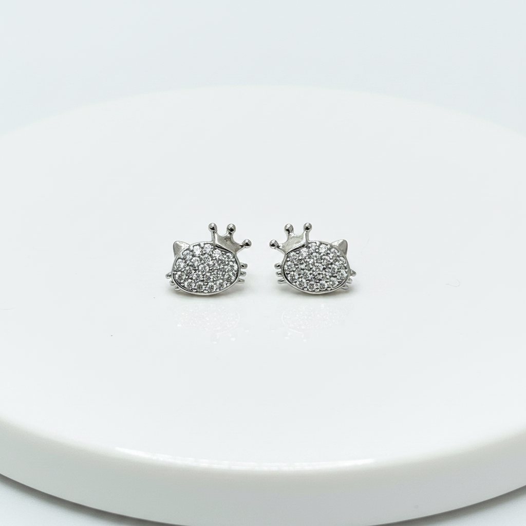 92.5 Silver Cat Earrings for Women | Cute Animal Design | Stylish Jewellery