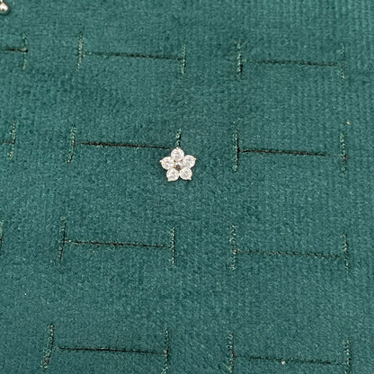 925 Silver 5 Petal Flower Studs - Ball back pair
