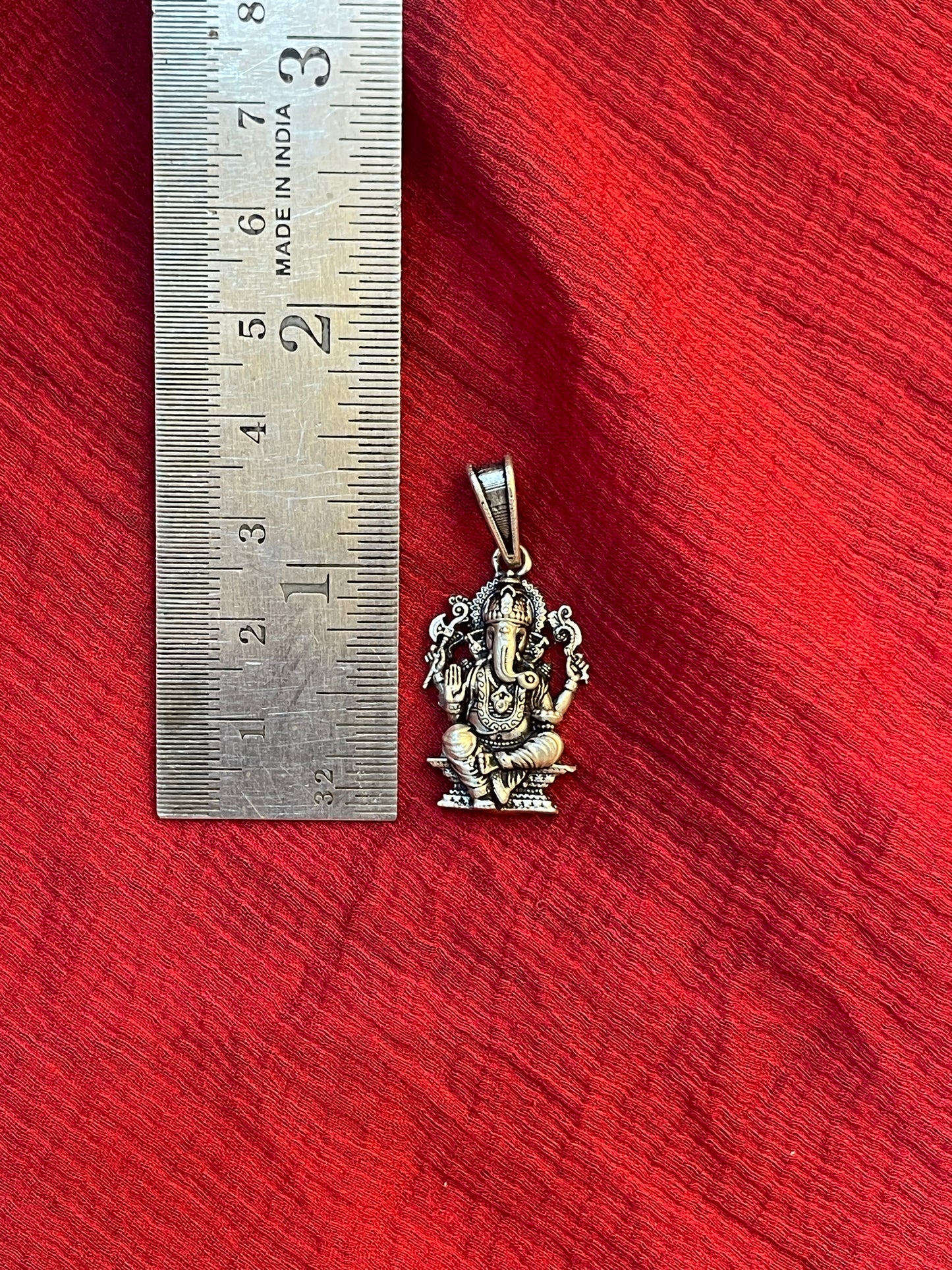92.5 Silver Oxidised Ganesha Design Pendant for Men & Women – Traditional Finish