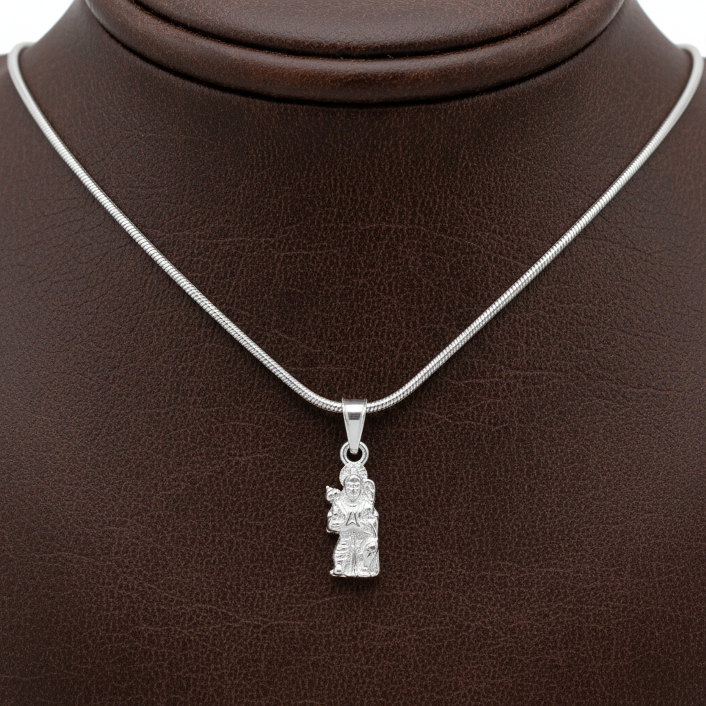 92.5 Silver Hanuman (Bajrangbali) Design Pendant for Men &amp; Women – Traditional Temple Style