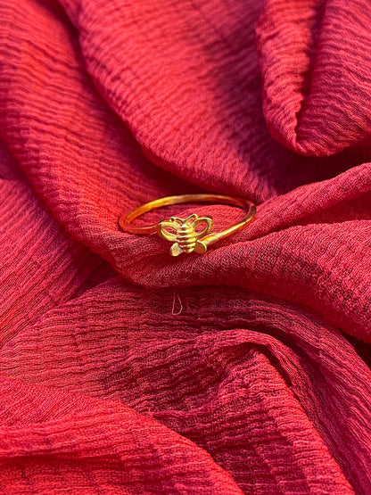 92.5 Silver Gold Plated Minimal Butterfly Ring for Women Size 12 | Elegant Jewellery