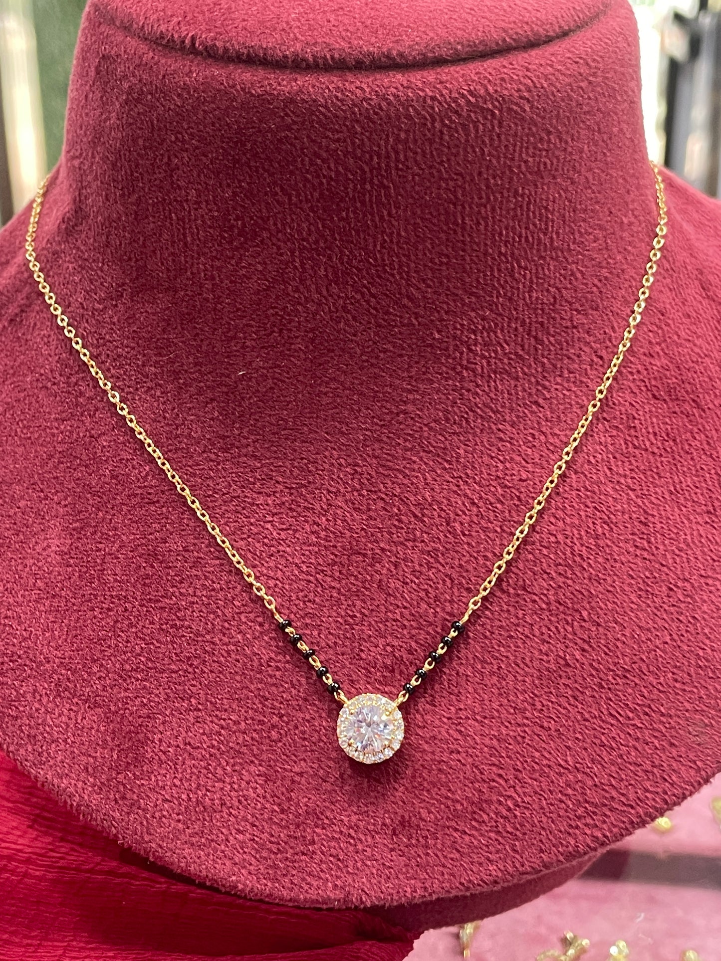 925 Silver Gold Plated Black Bead Chain