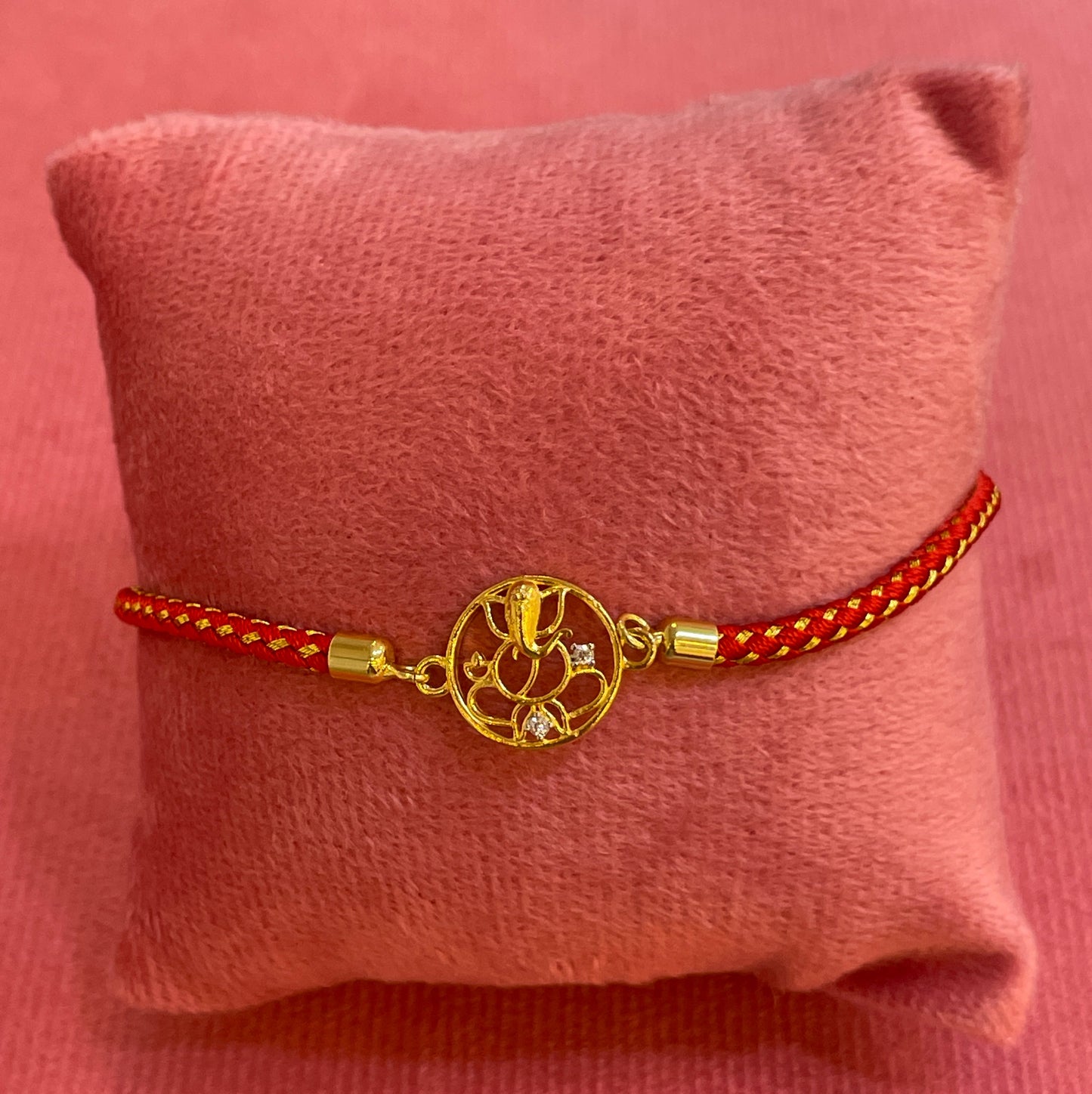 Silver Shivling Rakhi for Brother | Gold Plated Shivling Trishul Charm with CZ Stones on Black Thread