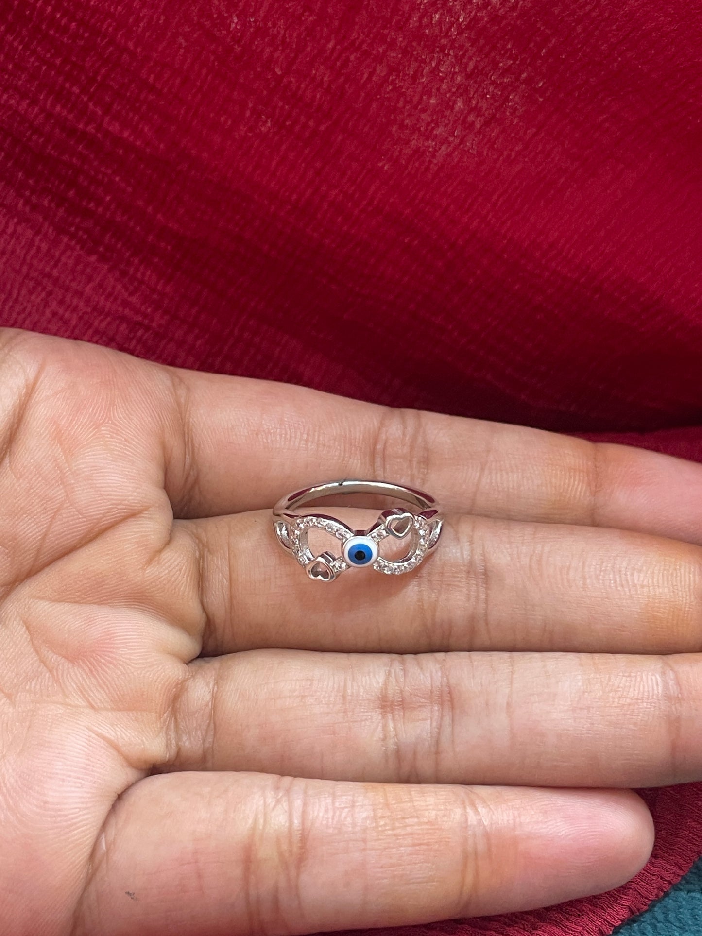 92.5 Silver Evil Eye Ring for Women | Stylish Protection Motif | Elegant Fashion Jewellery