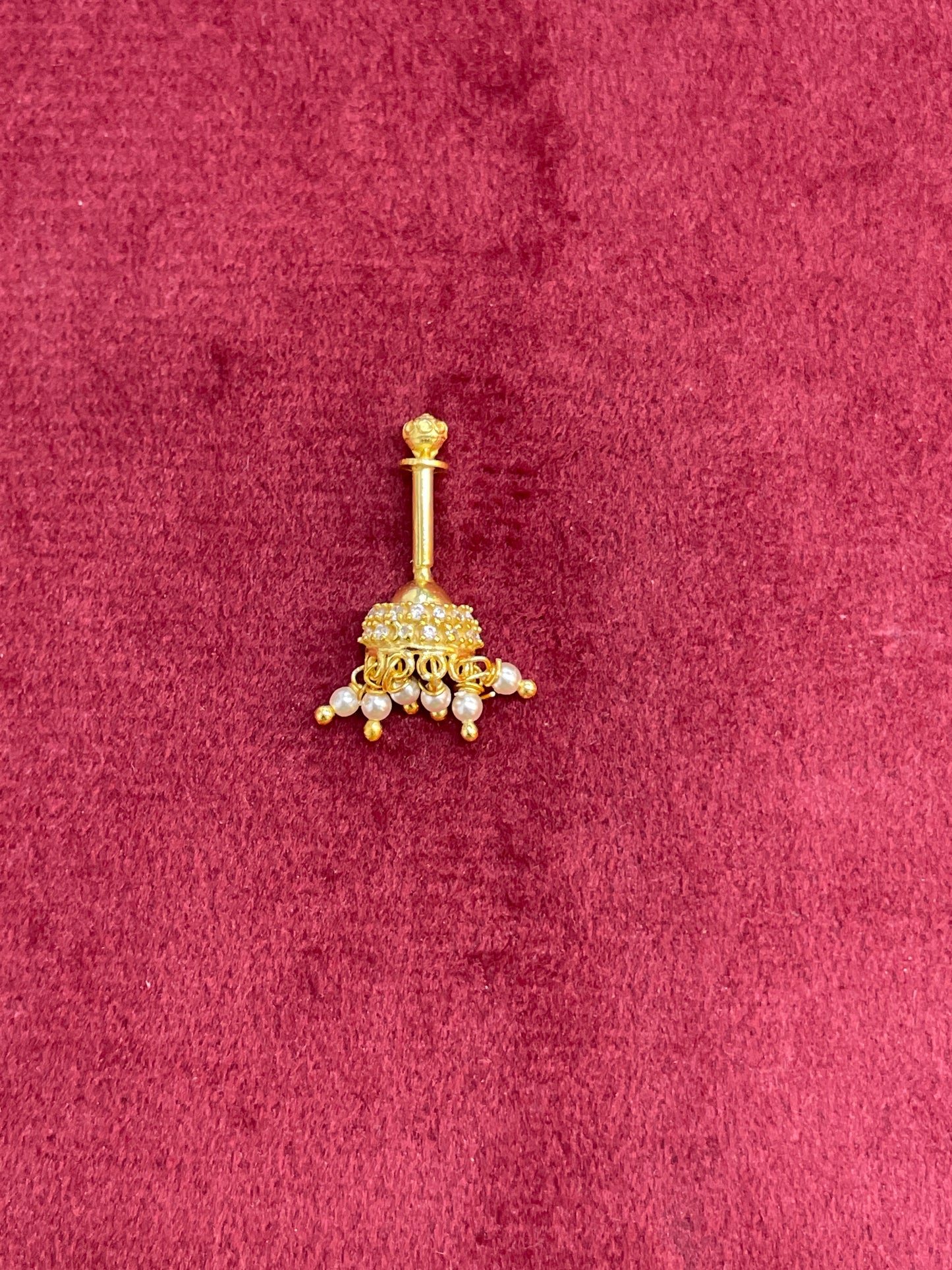 92.5 Silver Gold Plated CZ Jhumki Bugadi Pair for Women | Stone Studded Helix Earrings | Elegant