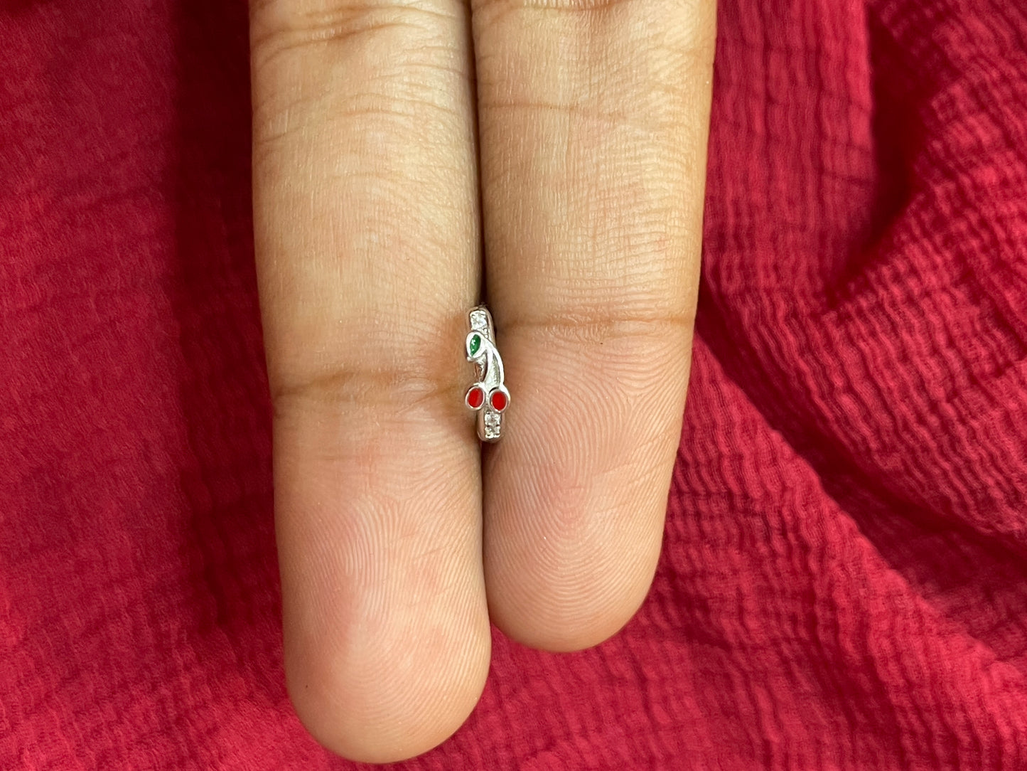 Silver Kids Cherry Bali Earrings