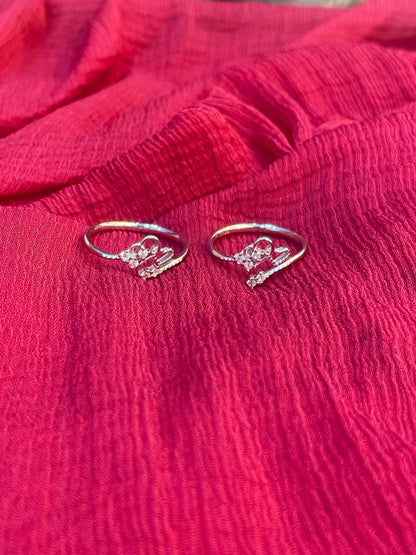 92.5 Silver Heart Toe Rings for Women | Minimal Love Motif | Adjustable Elegant Jewellery