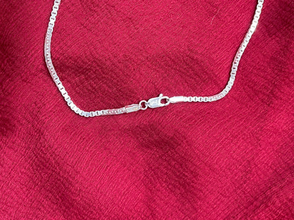92.5 silver box chain 24 inches